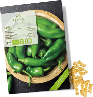 Image de Graines de piment(Early Jalapeno, 5 000 Scoville) - Graines de piment issues de l'agriculture biologique, idéales pour la culture au jardin, sur le balcon ou la terrasse (10 graines)