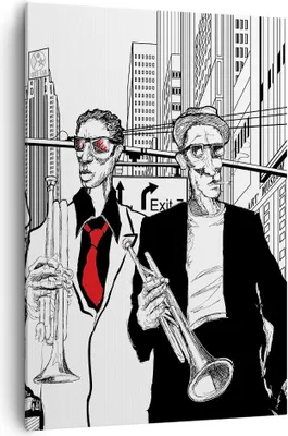 Produktbild von Bild auf Leinwand - Leinwandbild - Einteilig - Jazz Musik Musiker - 70x100cm - Wand Bild - Wanddeko - Wandbilder - Leinwanddruck - Wanddekoration - Leinwand bilder - Wandbild - PA70x100-3565
