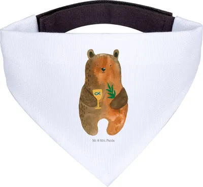 Produktbild von Mr. & Mrs. Panda Hundehalstuch Bär Konfirmation - Weiß - Geschenk, Gottesdienst, Evangelisch, Kirche, Teddy, Halstuch Für Hunde, Hund, Bandana, Dreieckstuch