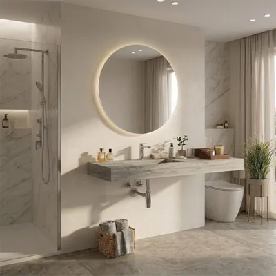 Immagine prodotto di Lavabo Asimmetrico Con Vasca Sinistra 120Cm Hpl Rovere Ghiaccio
