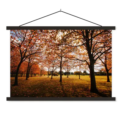 Produktbild von MuchoWow® Textilposter Herbst - Herbstblätter - Natur 60x40 cm mit schwarzem Rahmen - Hölzernes