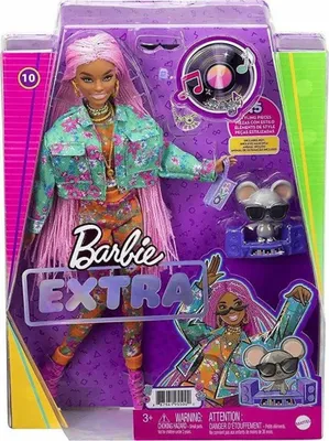 Produktbild von Barbie Extra Puppe mit pinken Flechtzöpfen, Anziehpuppe, Modepuppe