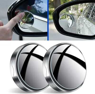 Produktbild von 2 KFZ Auto Zusatzspiegel Toter Winkel Spiegel Außenspiegel Blindspiegel 360 Grad, Farbe:Silber