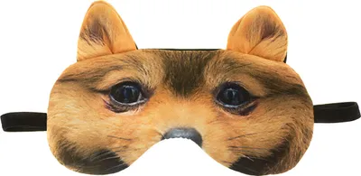 Produktbild von Schlafmaske mit Ohren Reise Relax Augen-maske Abdeckung Bett Nickerchen Augenbinde Seine Schwarz Muster Tier Kreatives Gesicht Hund mit Ohren