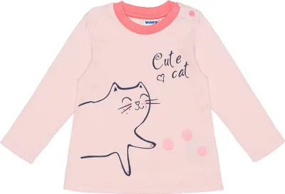 Produktbild von Mädchen-T-Shirt langärmlig Cute Cat  - Rosa - 86