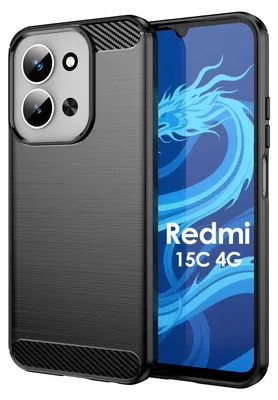 A black phone case is shown with the phone inside, displaying a blue dragon graphic and text.