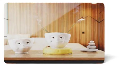 Image de 58products Becher motif Zen blanc
