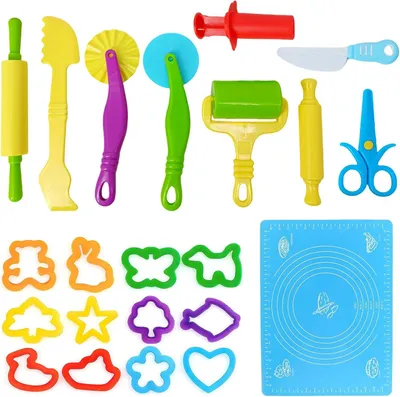 Produktbild von Knetwerkzeug Set 22-teilig, Lernspielzeug, mehrfarbig, für kreative Aktivitäten