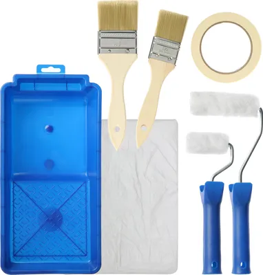 Produktbild von COM-FOUR® 9-teiliges Maler-Set - Pinsel, Farbroller und viel Zubehör für Renovierungs- und Dekorationsarbeiten