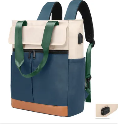 Produktbild von Rucksack,Laptop Umhängetasche Multifunktions Schulrucksack mit USB, Wasserdichter Rucksack Schultertasche - grün