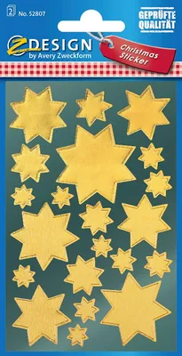 Produktbild von AVERY Zweckform ZDesign Weihnachts-Sticker "Sterne", gold