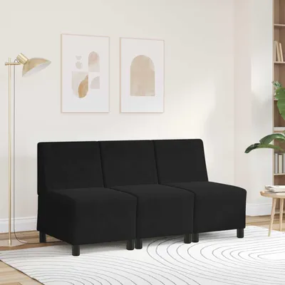 Produktbild von vidaXL | Modulares Armfreies Sofa | Schwarz 55 x 74 x 82 cm Samt
