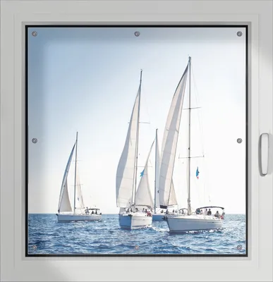 Produktbild von Wallario Lichtschutzbild, Dekorativer Sichtschutz Sonnenschutz 96 x 100 cm mit Motiv: Segelschiff auf dem Meer - Verdunklung ohne Bohren