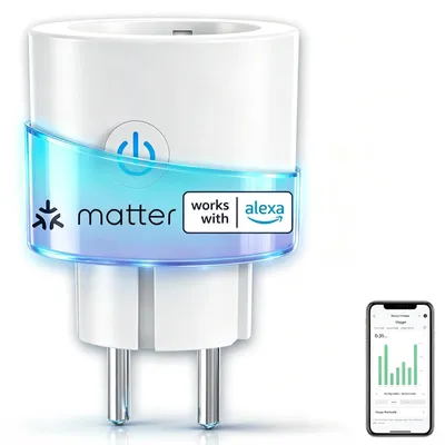Produktbild von Smarte Steckdose – Energiemonitor – Matter-kompatibel – 16 A – Weiß