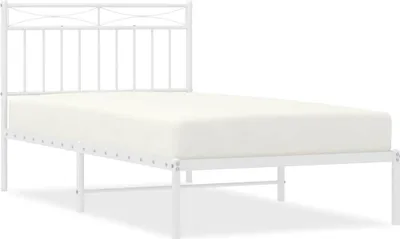 Obrázek produktu pro vidaXL Postel s čelem kovová bílá 100x190 cm