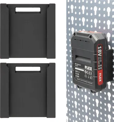 Produktbild von 2x Akkuhalter für FLEX Akku für Küpper Lochwand Akkuwandhalter Halterung Flex 18V