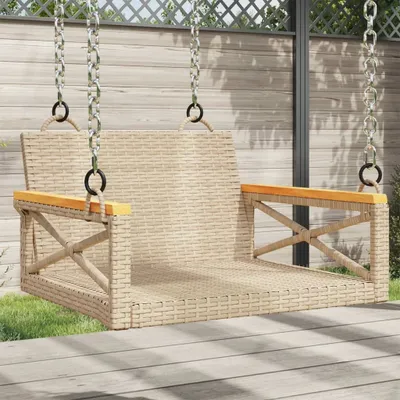 Produktbild von Möbel Hängesessel Beige 63x62x40 cm Poly Rattan - Gartenbänke 368172