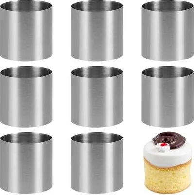 Produktbild von Tortenring Hoch Dessertringe Set Kleine Servierringe Backzubehör Für Kuchen Salate Schokoladenmousse 8Stück 5x5x5cm