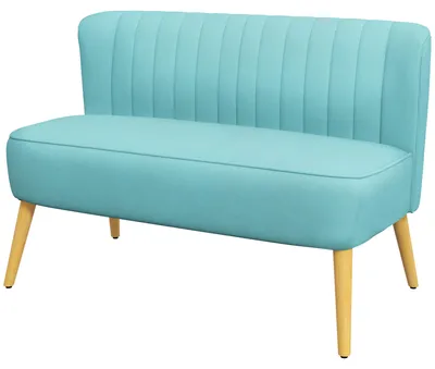 Produktbild von HOMCOM 2-Sitzer Sofa Zweisitzer, Loveseat mit Leinenoptik, Holzbeine, Grün