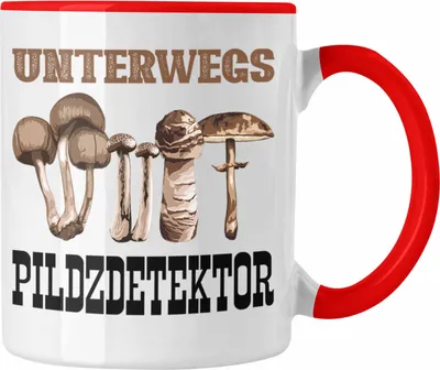 Produktbild von Trendation - Pilzsammler Geschenk Tasse Pilze Sammeln Kaffeetasse Geschenkidee Pilzsucher Pilzliebhaber Spruch (Rot)