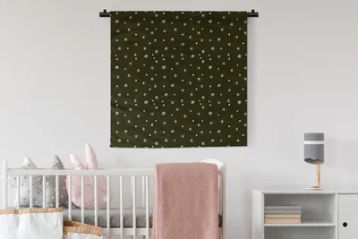 Produktbild von MuchoWow® Wandteppich Wandbehang Schneeflocke - Winter - Muster 90x90 cm Tapisserie Dekoration Wandtuch - Wandaufhänger