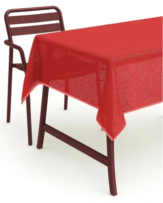Imagen del producto de Mantel para mesa, color rojo, 110 x 140 cm, lavable, ideal para balcones y terrazas