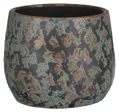 Produktbild von Mica Decorations Blumentopf/Schale - Keramik - Zimmerpflanzen - Kupfer - D19 x H15 cm