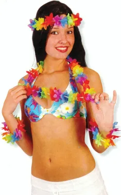 Hawaii Blüten Set Beachparty Sommer Kostüm
