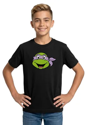 Produktbild von Spreadshirt Teenage Mutant Ninja Turtles Donatello Kostüm Teenager T-Shirt, 134/146 (9-11 Jahre), Schwarz