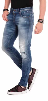 Immagine prodotto di CD475: Jeans da uomo comode, modello slim fit, con effetto "destroyed"