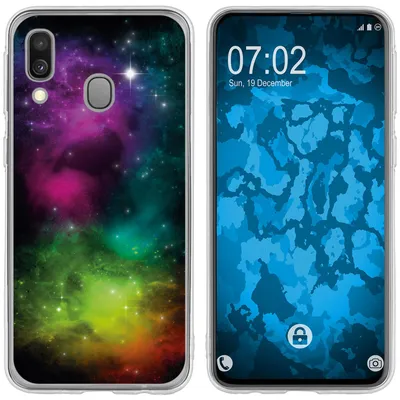 Produktbild von PhoneNatic Case kompatibel mit Samsung Galaxy A40 Silikon-Hülle Space Starfield M7
