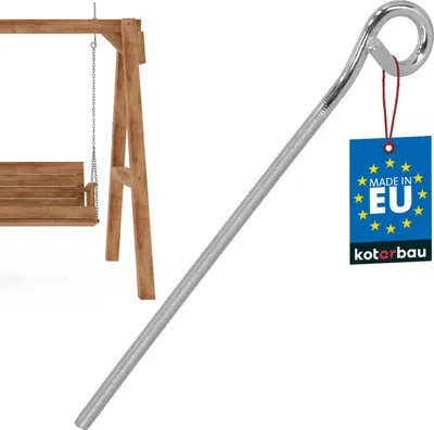 Produktbild von KOTARBAU® Schaukelhaken Schraubhaken M10 300 mm Verzinkter Stahl Deckenhaken Haken zum Schrauben Schwerlasthaken Schaukel Haken