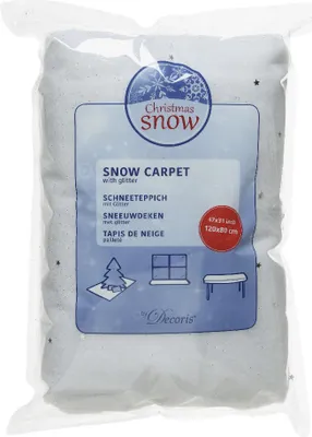 Produktbild von Kaemingk Schneeteppich weiß silber 120 x 80 cm