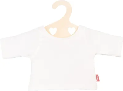 Image de T-shirt pour poupées blanc sur cintre, taille 35-45 cm