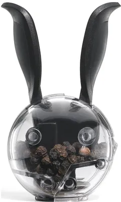 Produktbild von Chef'n Mini PepperBall, kleine magnetische Einhand-Pfeffermühle, transparent/schwarz