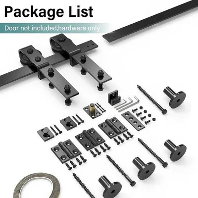 Produktbild von Türbeschlag-Set – Schiebetürschiene – Für Innentüren – Stilvoll und leichtgängig – 152 cm – Schwarz