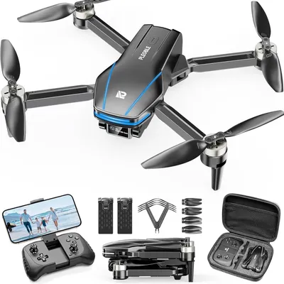 Produktbild von PLEGBLE 4K Drohne mit Kamera – Mini FPV RC Quadrocopter mit bürstenlosem Motor, 5G WiFi, 130° Weitwinkelkamera, Höhenhaltung, 3D Flip, faltbar, 2 Akkus, App- & Sprachsteuerung für Kinder & Erwachsene