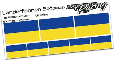 Produktbild von 8er Set Länderfahnen Aufkleber "Ukraine" Sticker Flagge Auto Zubehör R028