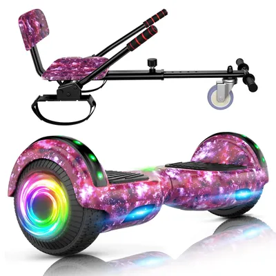 Hoverboard mit Hoverkart für Kinder, Bluetooth & LED, lila