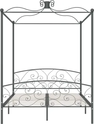 Produktbild von "Winterschlussverkauf "Himmelbett-Gestell - CLORIS - Doppelbett - Robust und langlebig - Grau Metall 160 x 200 cm - Einfache Montage -  - DEMöbel1600834