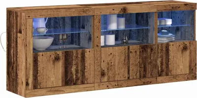 Produktbild von vidaXL LED-Sideboard Altholz 162 x 37 x 67 cm Holzwerkstoff