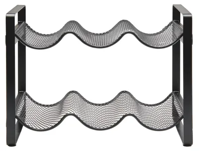 Produktbild von Modernes schwarzes Metall Flaschenregal, 18 cm breit und 22,7 cm hoch