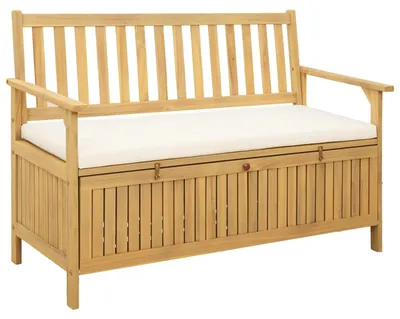 Obrázek produktu pro vidaXL Lavice s úložným prostorem a polštářem 120 x 63 x 84 cm