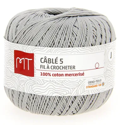 Imagen del producto de Hilo para crochet, número 5, gris claro