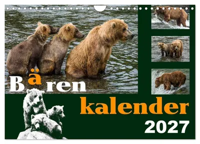 Produktbild von Bärenkalender (Wandkalender 2027 DIN A4 quer), CALVENDO Monatskalender