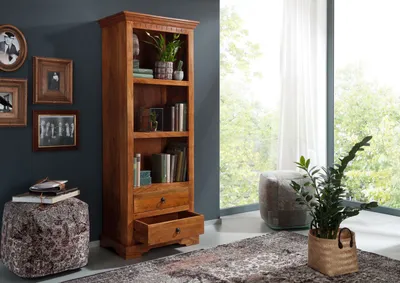Produktbild von MASSIVMOEBEL24 Regal Akazie 68x44x178 honig lackiert OXFORD #01009