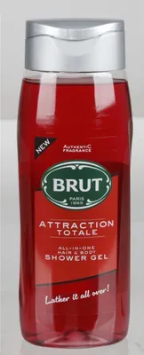 Produktbild von 6x 500ml BRUT Duschgel 'Attraction Totale' 2in1 Körper & Haarshampoo