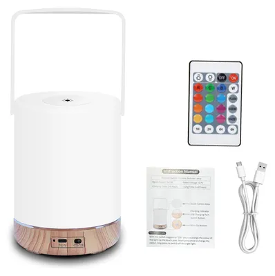 Image de Lampe de nuit LED portable, lampe tactile RGB, veilleuse rechargeable 1800mAh, télécommande, 6 niveaux de luminosité, minuterie 1/2/4/6 heures, lampe d'ambiance changeant de couleur RGB pour chambre à coucher et chambre de bébé