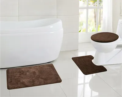 Flauschiges 3-teiliges Badematten-Set Mit Süßen Igeln & Herbstblättern - Supersaugfähig & Rutschfest