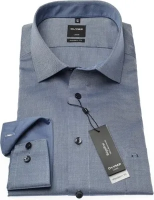 Produktbild von OLYMP Luxor Modern Fit Hemd 46 XXL Langarm Chambray mittelblau, Größe:46